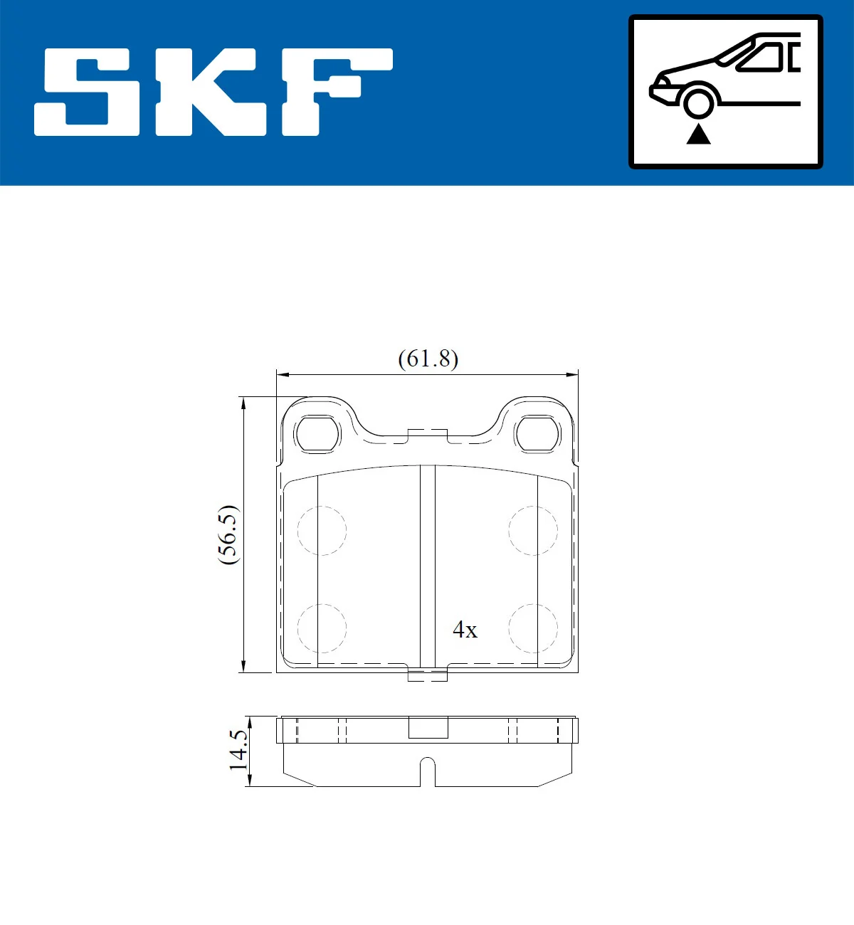 SKF ערכת רפידות בלם, בלמי דיסק VKBP 80248