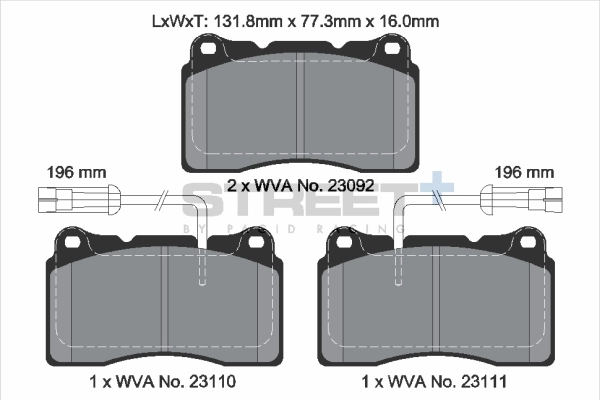 PAGID Racing Set Pad Brek, Brek Piring T8017SP2001