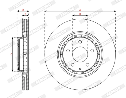 FERODO Disco freno DDF3070C