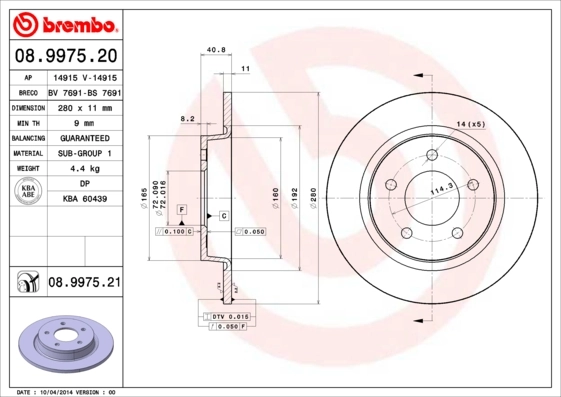 BREMBO Fren diski 08.9975.21