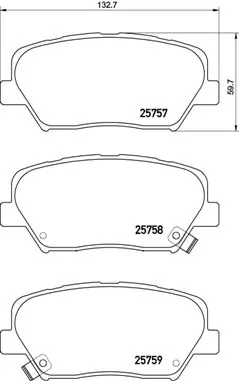 BREMBO Bremsbelagsatz, Scheibenbremse P 30 070