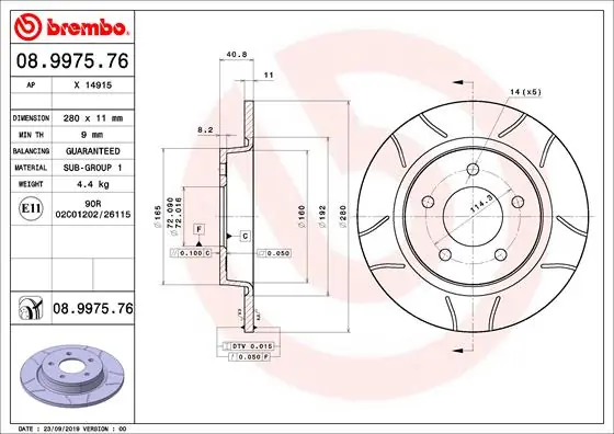 BREMBO Fren diski 08.9975.76