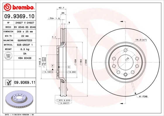 BREMBO Cakera Brek 09.9369.11