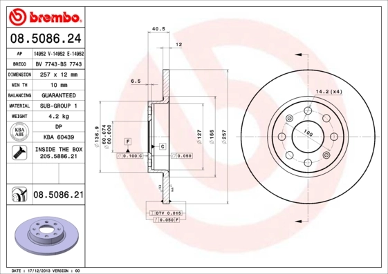 BREMBO Fren diski 08.5086.21
