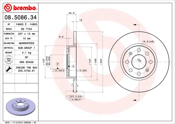BREMBO Fren diski 08.5086.34