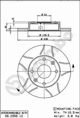 BREMBO Disque de frein 08.2958.75