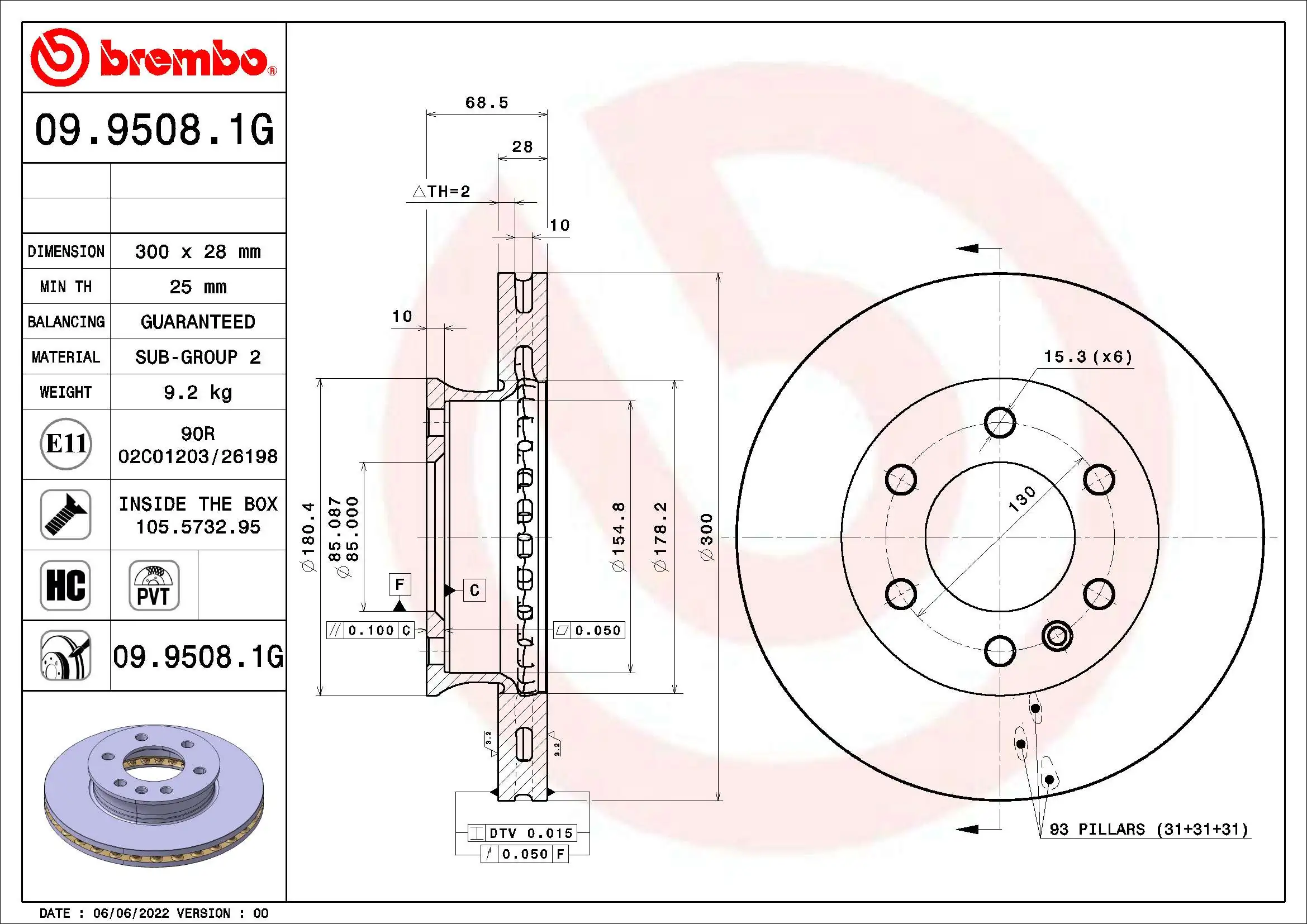 BREMBO Set Brek, Brek Piring KT 10 025