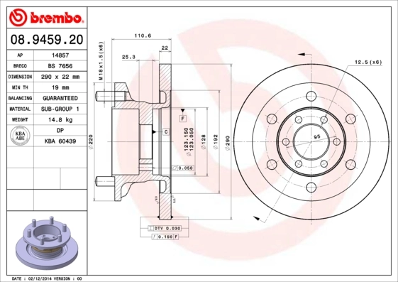 BREMBO Cincin rem 08.9459.20