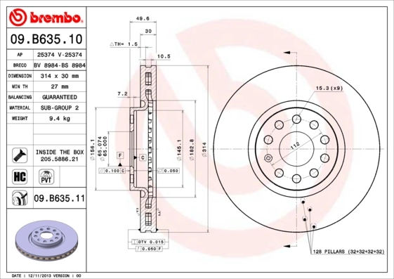BREMBO Fren diski 09.B635.11