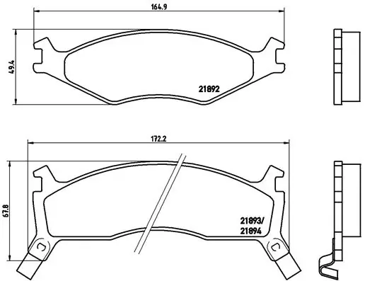 BREMBO Kit de plaquettes de frein, frein à disque P 30 006