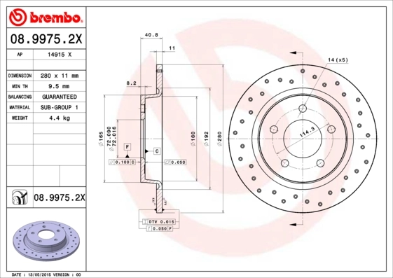 BREMBO Fren diski 08.9975.2X