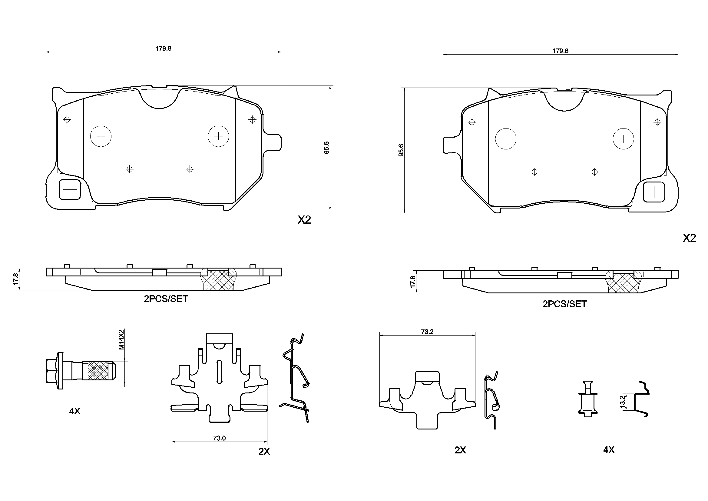 BREMBO 브레이크 패드 세트, 디스크 브레이크 P 86 036