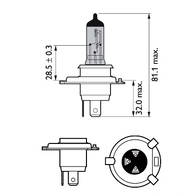 PHILIPS Lampu Pijar, Lampu Tinggi 12342WVUB1