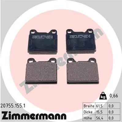ZIMMERMANN ערכת רפידות בלם, בלמי דיסק 20755.155.1