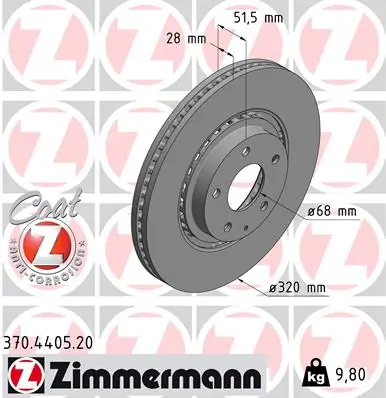 ZIMMERMANN Disco freno 370.4405.20