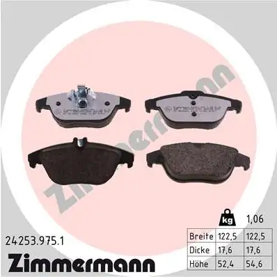 ZIMMERMANN Set Pad Brek, Brek Piring 24253.975.1