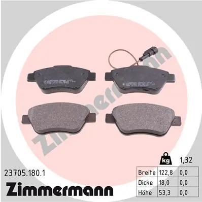 ZIMMERMANN Kit pastiglie freno, Freno a disco 23705.180.1