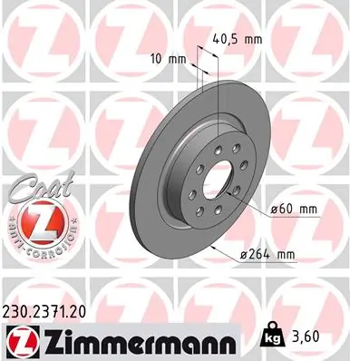ZIMMERMANN Bremsscheibe 230.2371.20