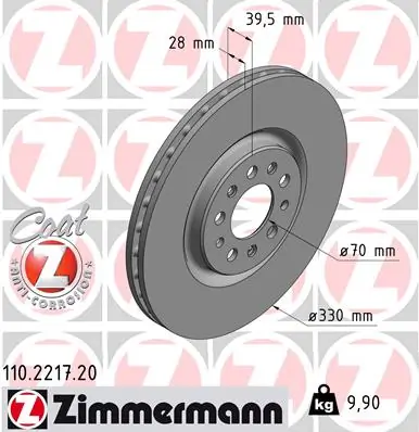 ZIMMERMANN Bremsscheibe 110.2217.20