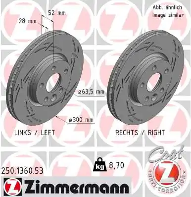 ZIMMERMANN Bremsscheibe 250.1360.53