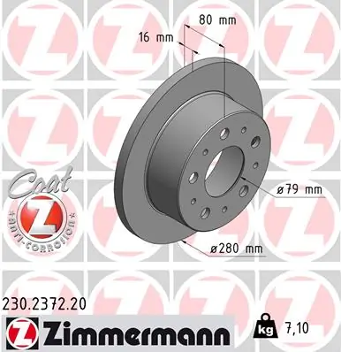 ZIMMERMANN Disco freno 230.2372.20