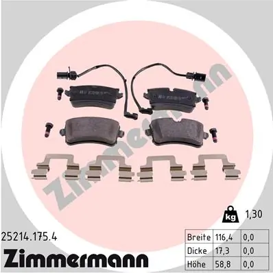 ZIMMERMANN Kit pastiglie freno, Freno a disco 25214.175.4