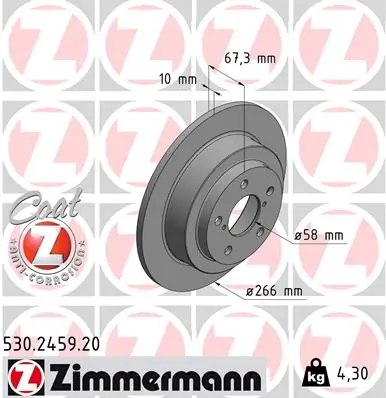 ZIMMERMANN Disco freno 530.2459.20