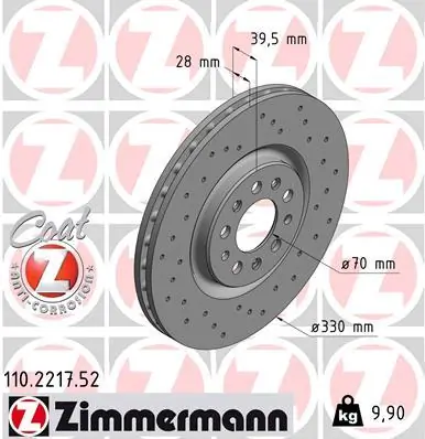 ZIMMERMANN Bremsscheibe 110.2217.52