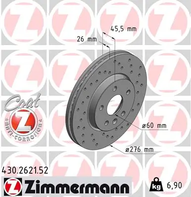 ZIMMERMANN Disco freno 430.2621.52