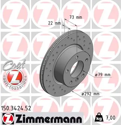 ZIMMERMANN Fren diski 150.3424.52