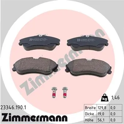ZIMMERMANN Juego de pastillas de freno 23346.190.1