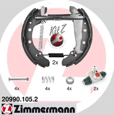 ZIMMERMANN Kit ganasce freno 20990.105.2
