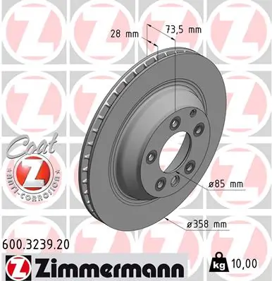 ZIMMERMANN Disco freno 600.3239.20