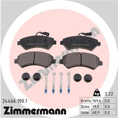 ZIMMERMANN Kit pastiglie freno, Freno a disco 24466.190.1