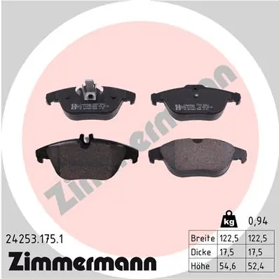 ZIMMERMANN Set Pad Brek, Brek Piring 24253.175.1