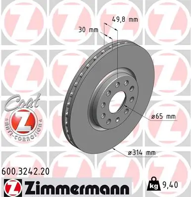 ZIMMERMANN Fren diski 600.3242.20