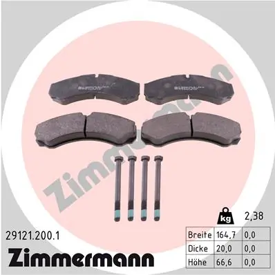 ZIMMERMANN Fren balata seti, diskli fren 29121.200.1