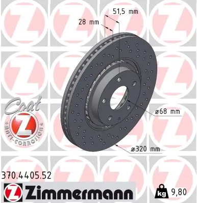 ZIMMERMANN Disco freno 370.4405.52