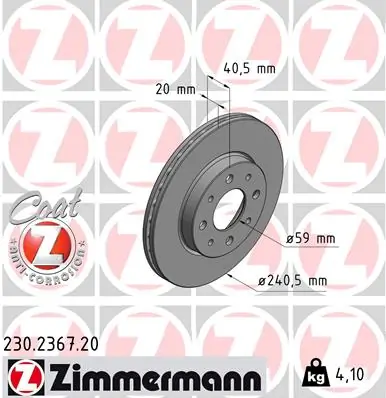 ZIMMERMANN Fren diski 230.2367.20