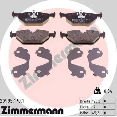 ZIMMERMANN Brake Pad Set, disc brake 20995.170.1