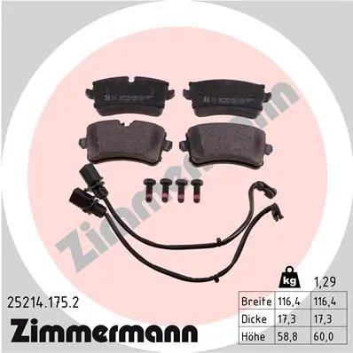 ZIMMERMANN Kit pastiglie freno, Freno a disco 25214.175.2
