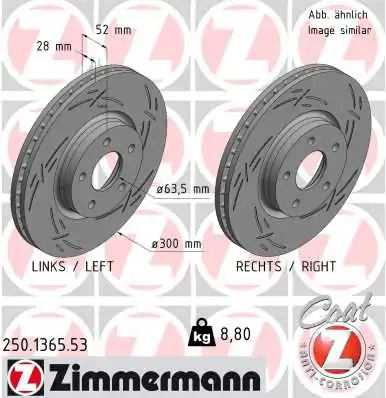 ZIMMERMANN Bremsscheibe 250.1365.53