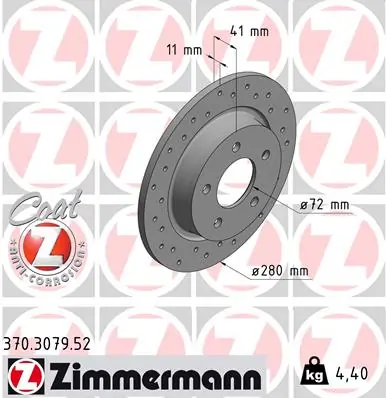 ZIMMERMANN Fren diski 370.3079.52
