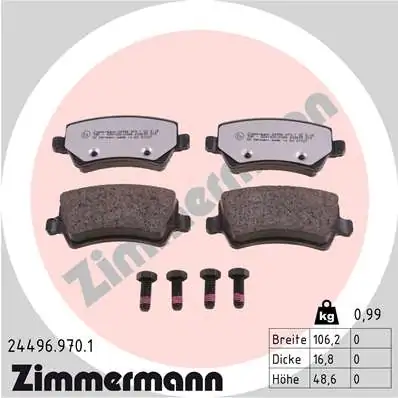 ZIMMERMANN Bremsbelagsatz, Scheibenbremse 24496.970.1