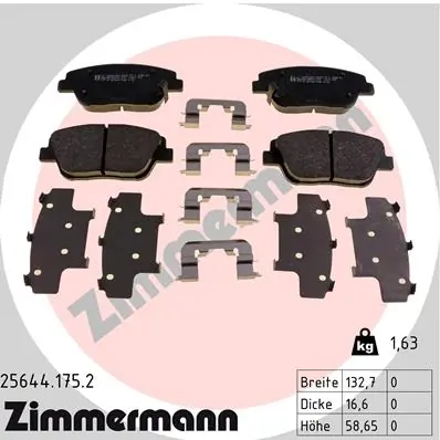 ZIMMERMANN Bremsbelagsatz, Scheibenbremse 25644.175.2