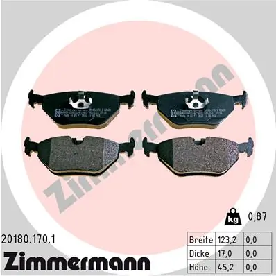 ZIMMERMANN Brake Pad Set, disc brake 20180.170.1