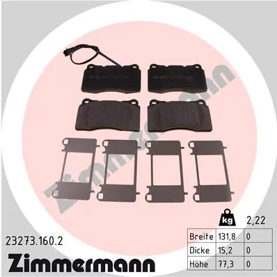 ZIMMERMANN Set Pad Brek, Brek Piring 23273.160.2