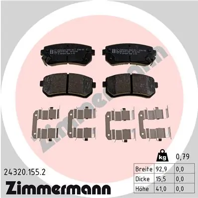 ZIMMERMANN Bremsbelagsatz, Scheibenbremse 24320.155.2
