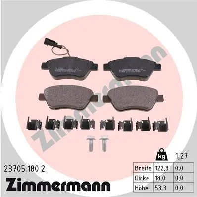 ZIMMERMANN Kit pastiglie freno, Freno a disco 23705.180.2
