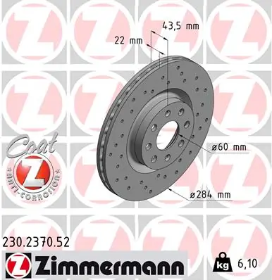 ZIMMERMANN Disco freno 230.2370.52